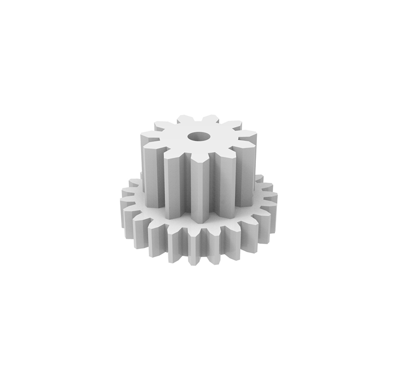 Plastic gear Module 0.300, Teeth 23Z, Shape with pinion