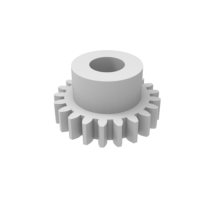 Plastic gear Module 0.400, Teeth 21Z, Shape with pin