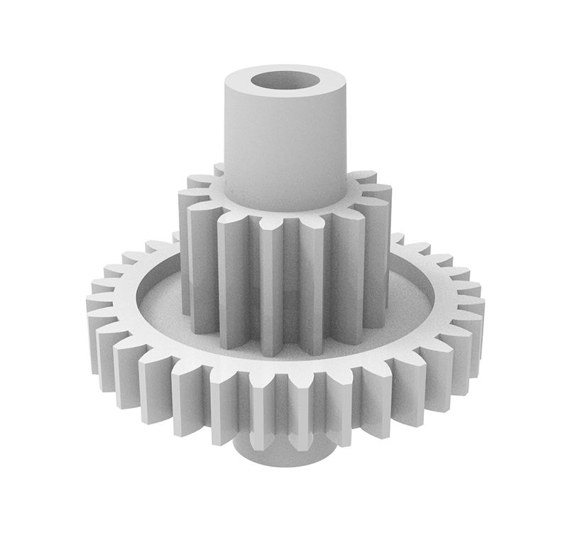 Plastic gear Module 0.450, Teeth 32Z, Shape with pinion, ref. 024493 ...